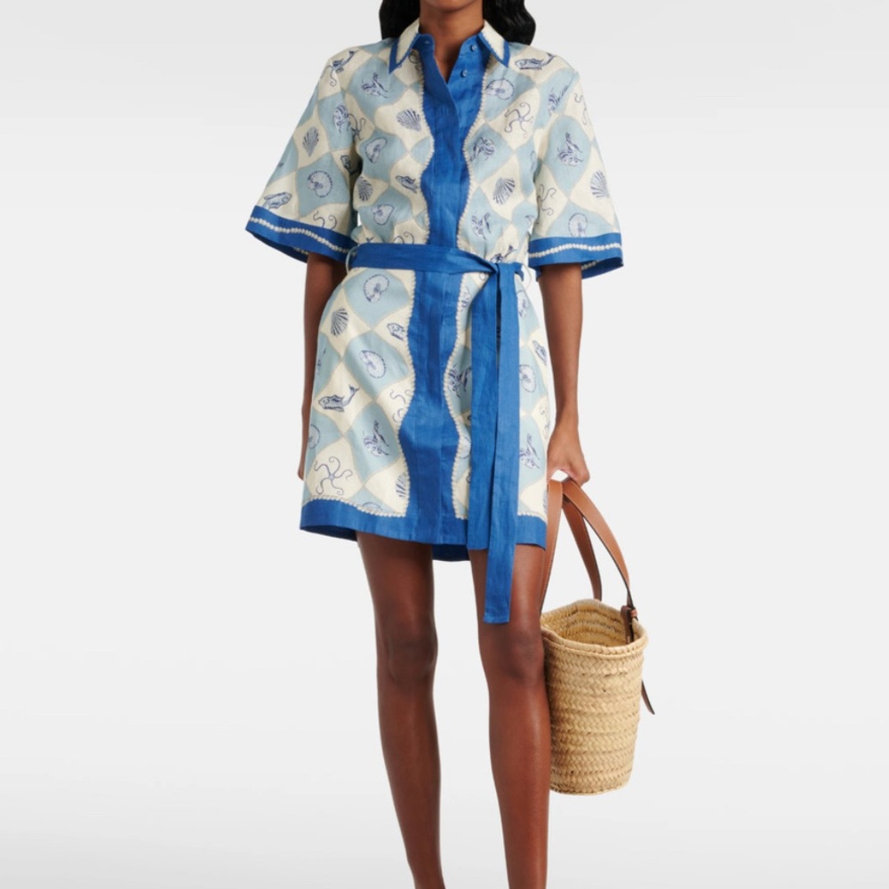 Alemais Printed Linen Shirtdress US 8